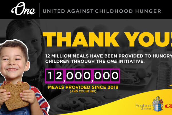 C.R. England Inc., and England Logistics, have provided over 12 million meals to children through the One Against Childhood Hunger Initiative